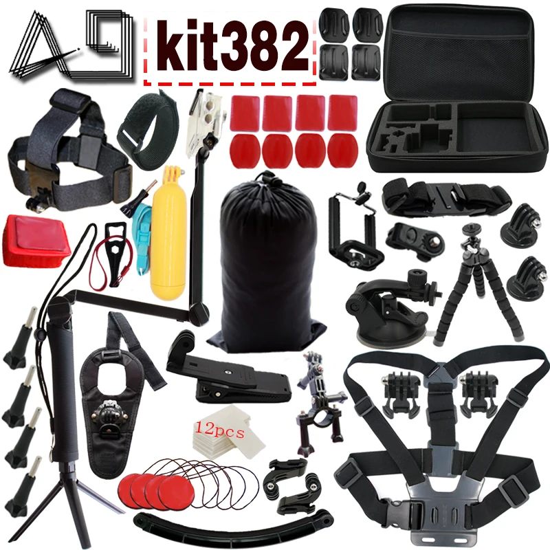 

A9 for Gopro Accessories set for go pro hero 5 4 3 kit mount for SJCAM SJ4000 /eken h9 / xiaomi yi camera tripod kit380