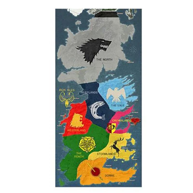 

New The North Vale Westerland Game of Thrones Map Flag House Banner Stark Wall Hanging Bar Home School Cosplay Party Decor Days