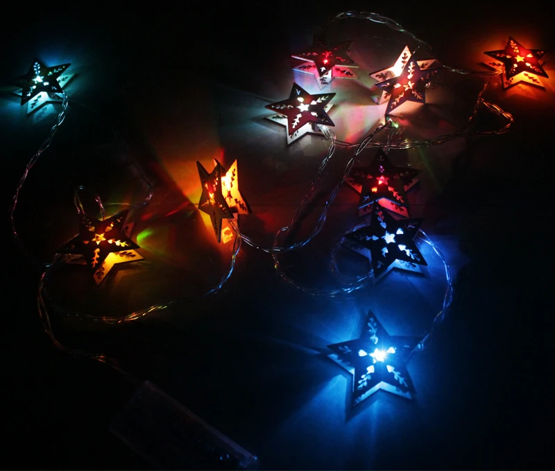2.5 m Batería LED Estrella de Madera decorativas luces de hadas luces De Navidad luces de cadena garland decoración luminaria iluminación interior 2.5 m Batería LED Estrella de Madera decorativas luces de hadas luces De Navidad luces de cadena garland decoración luminaria iluminación interior