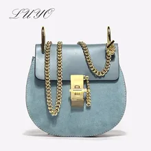 2016 Marque Designer Véritable Cuir Vintage Petit Selle Femmes Messenger Sacs Chaîne Tirelire Pour Femme Bandoulière Sacs À Main Dames