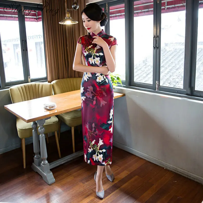 2018 Модное Новое весенне летнее женское платье в народном стиле Cheongsam ретро