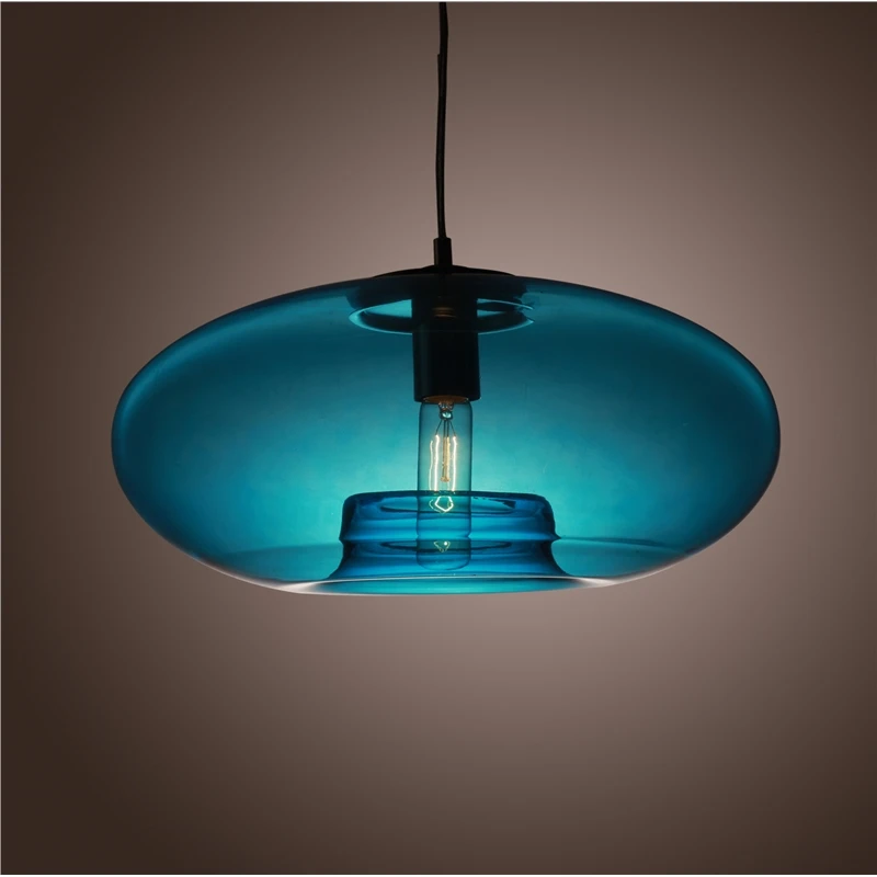 Round light lamp Contemporary Glass Pendant Light lamp for home lighting Blue Color