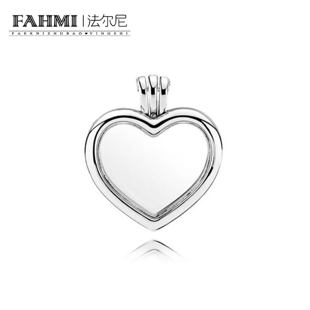 

FAHMI 100% 925 Sterling Silver 1:1 Original 590544 MEDIUM FLOATING HEART LOCKET NECKLACE WITH PENDANT Vintage Jewelry Gift