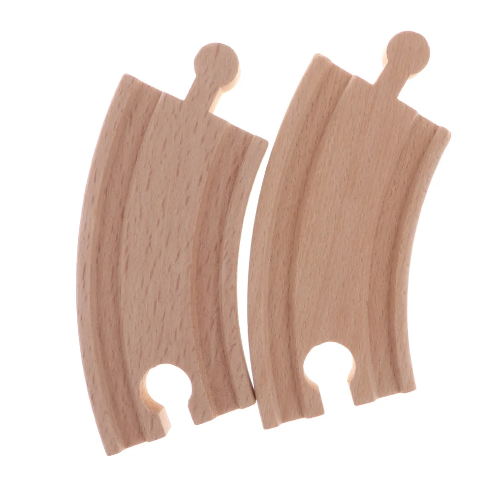 22 Piece/Pack Wooden Train Track Railway Toy for Car Vehicle Playset - Compatible with All Major Toy Train Brands Overpass Track