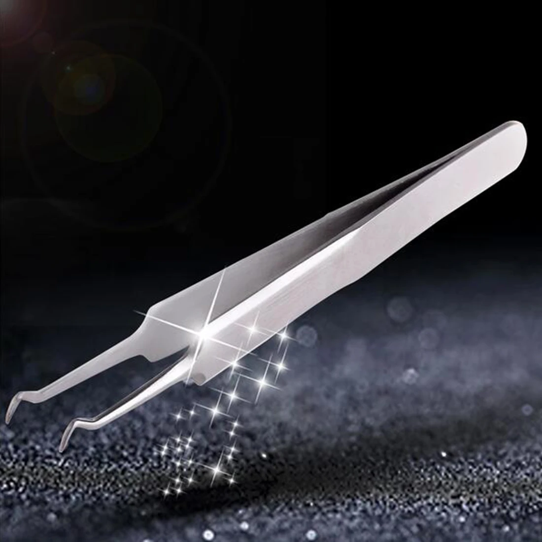 New Eyelash Extension Nipper Anti Acid Steel Tweezers Removal Acne Blackhead Tweezers Curved Straight font b