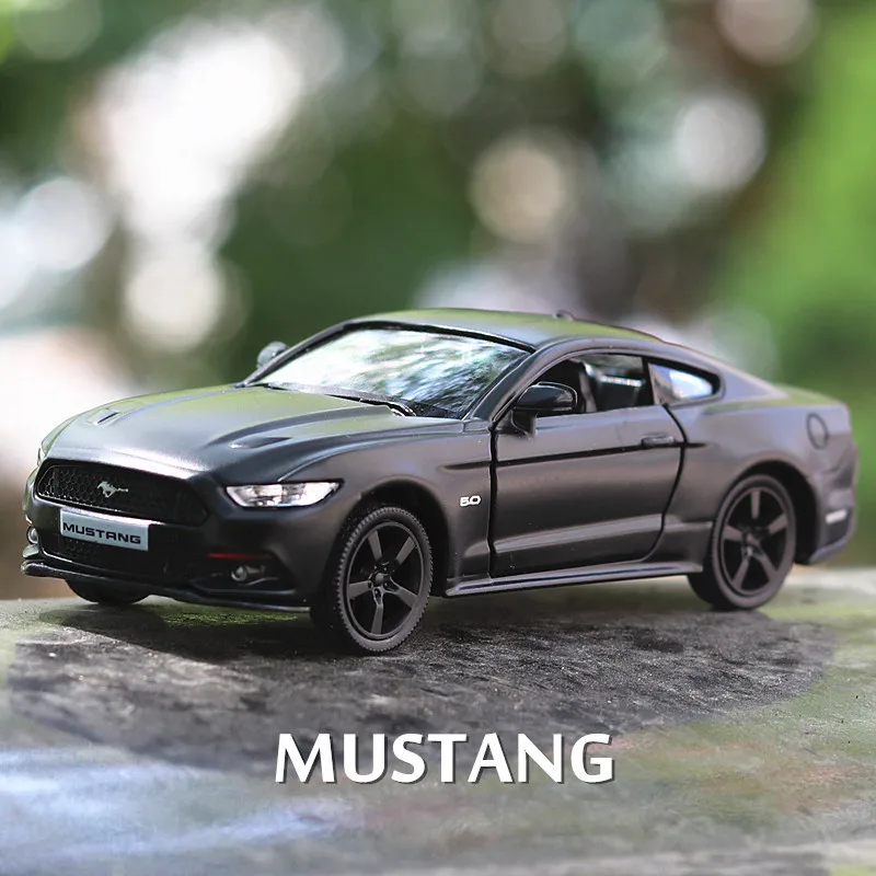 

1:36 scale high imitation alloy model car matte mustang pull back retro car toy 2 open door toy simulation vehicle