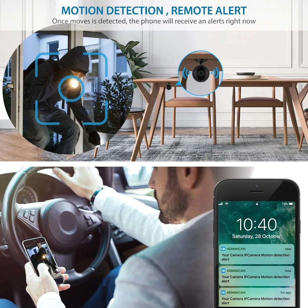 HD wifi мини-камера для домашней безопасности, камера ночного видения, мини-видеокамера 1080 P, беспроводная камера наблюдения с дистанционным монитором, умное приложение