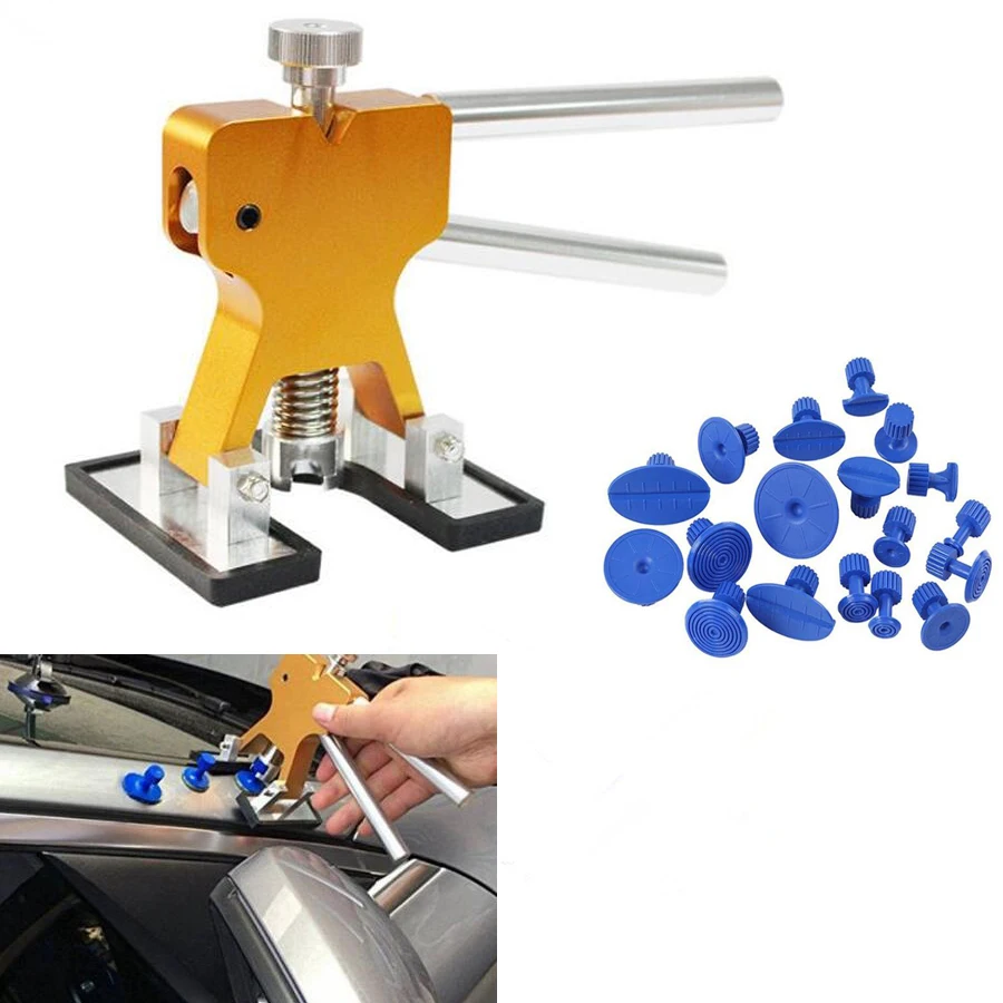 

YAQUICKA DIY Car Body Paintless Dent Repair Lifter-Glue Puller Hail Removal Repair Tool Kits with 18 Tabs For BMW Audi Ford VW