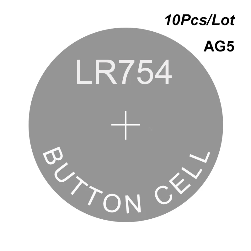 Щелочные батарейки часовые AG5 1 5 V LR754 SG5 G5A SR754 LR48 LR750 L750 D393 SR48 193 309 393 393A 1136SO
