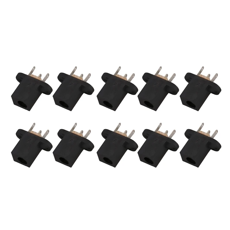 

10 Pieces 3 Pins 4.0mm x 1.7mm DC Power Jack Connector Female PCB Bracket