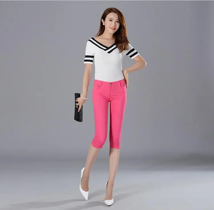 2022 Summer Hot Sale New Pants Women Calf-length Pants Mid Waist Sexy Casual Pencil Pants Trousers Thin Elastic Pants Leggings