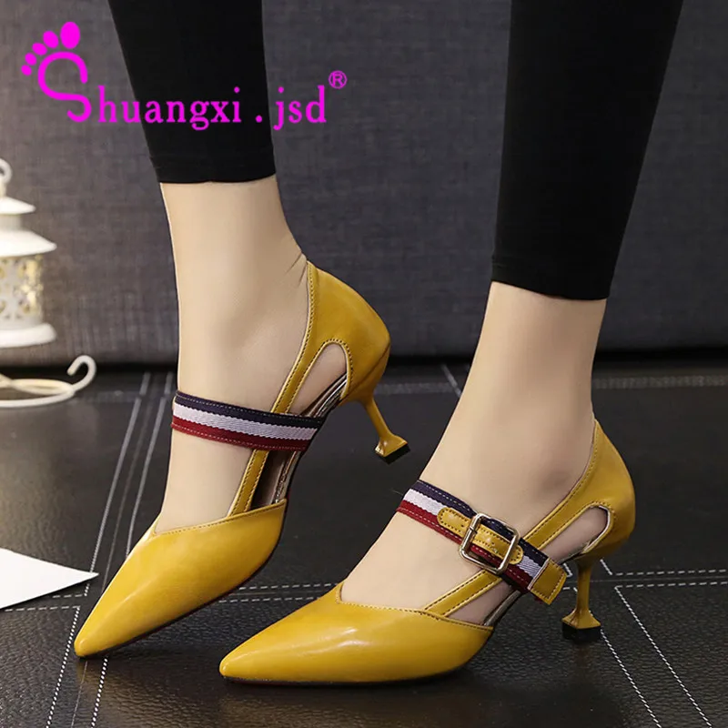 

NEW Sandals Woman Summer White Women Shoes Korean Fashion High Heels Ladies Shoe Elegant Sandalias mujer 2019 Sandalia Feminina
