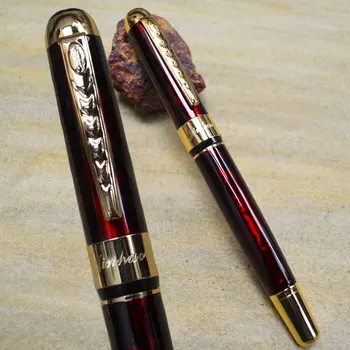 

JINHAO 250 WINE AND GOLDEN MEDIUM NIB PEN WITH BLACK SPOT OFFICE BUSINESS STATIONERY SCHOOL BEST GIFT