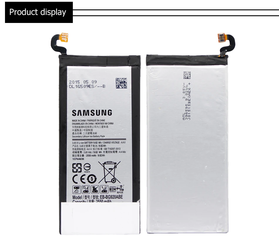 Samsung телефон Батарея EB-BG920ABE 2550 ма-ч для samsung Galaxy S6 SM-G920 G920F G920i G920A G920V G9200 G9208 G9209