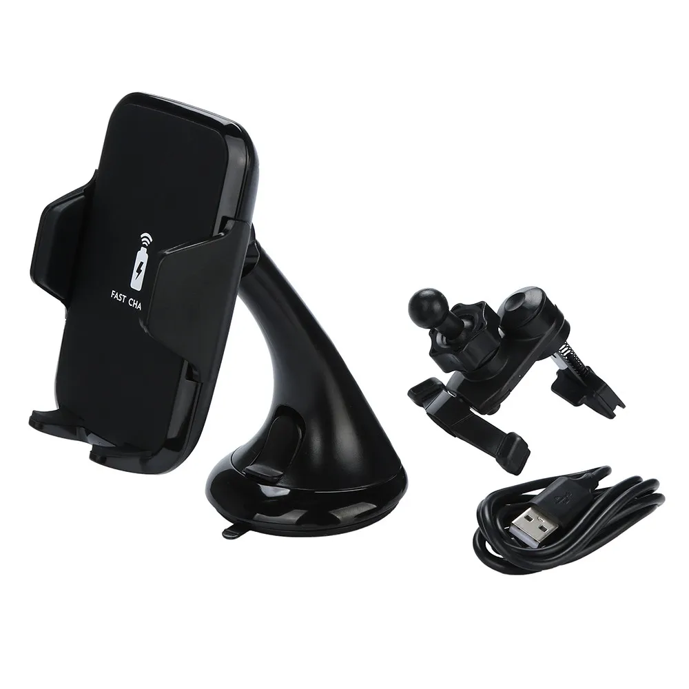 Qi Wireless Fast Charger Dock Car Holder Charging Mount Pad 360-Degree rotating cradle holder For Samsung Note 9 For iphoneX Qi Wireless Fast Charger Dock Car Holder Charging Mount Pad 360-Degree rotating cradle holder For Samsung Note 9 For iphoneX