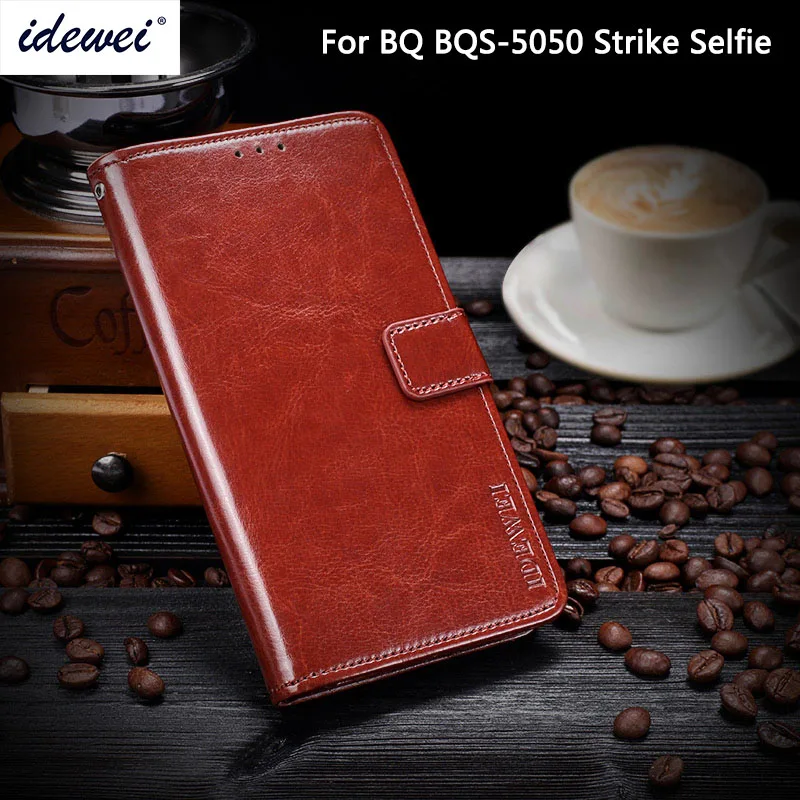 

BQ 5050 Case Cover Luxury Leather Phone Case For BQ BQS-5050 Strike Selfie Protective Flip Case Wallet Case