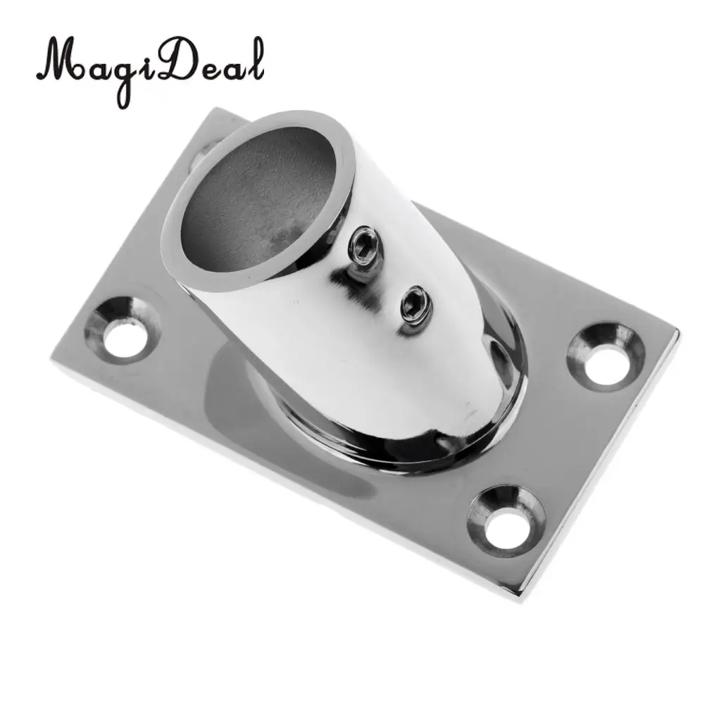 MagiDeal 4 Piece 316 Stainless Steel Boat Deck Handrail Square Base 60 Degree For 7/8'' Tube