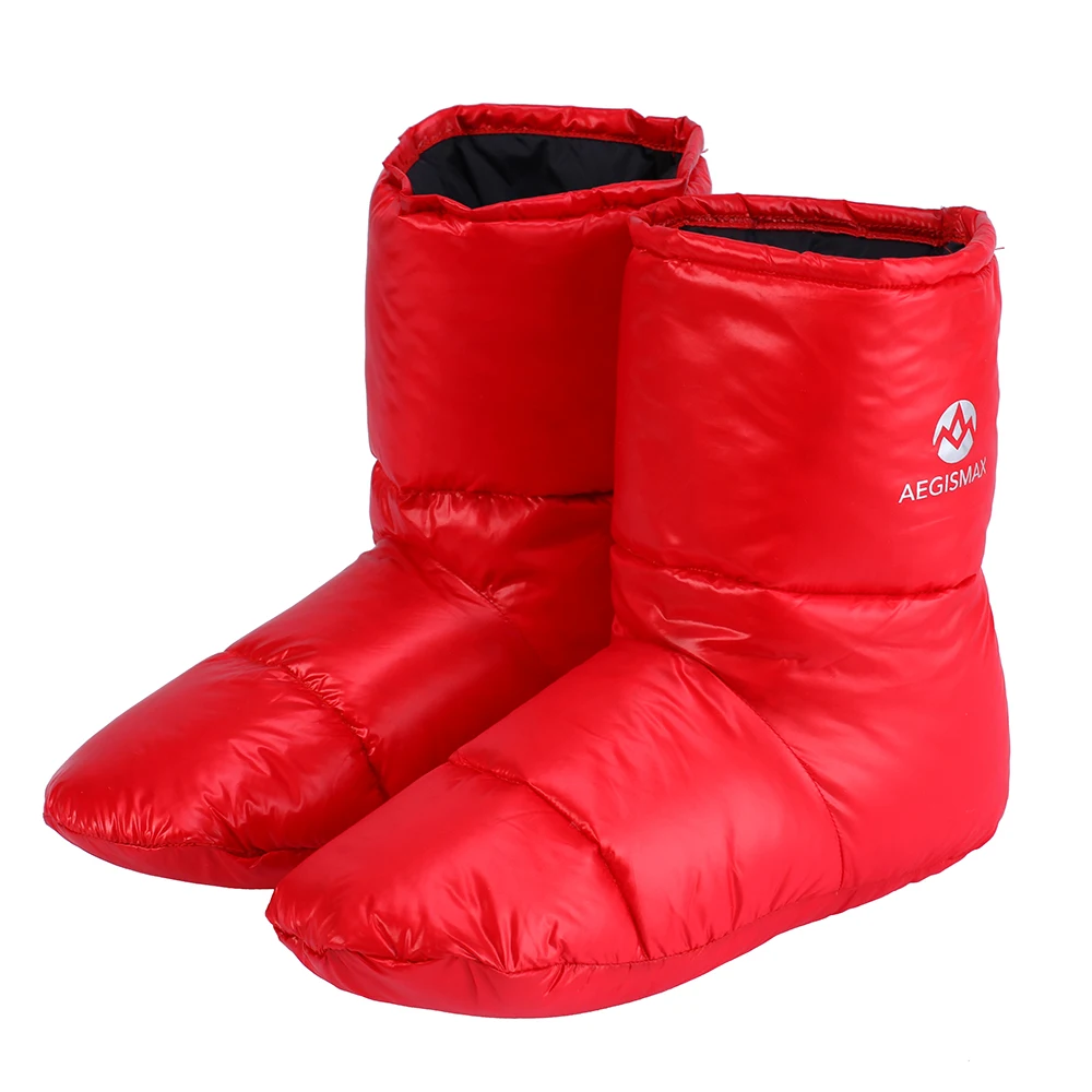 AEGISMAX/тапочки на утином пуху; мягкие носки для кемпинга; Уличная обувь; сохраняющая тепло; Цвет Красный; размеры США 7-9