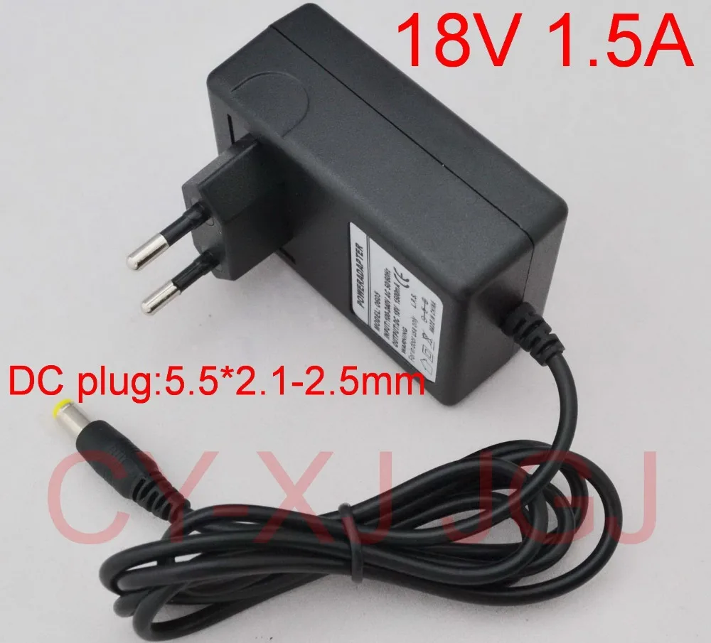 

High Quality 1PCS AC 100V-240V Converter Adapter DC 18V 1.5A CCTV Camera Power Supply EU Plug DC 5.5mm x 2.1-2.5mm