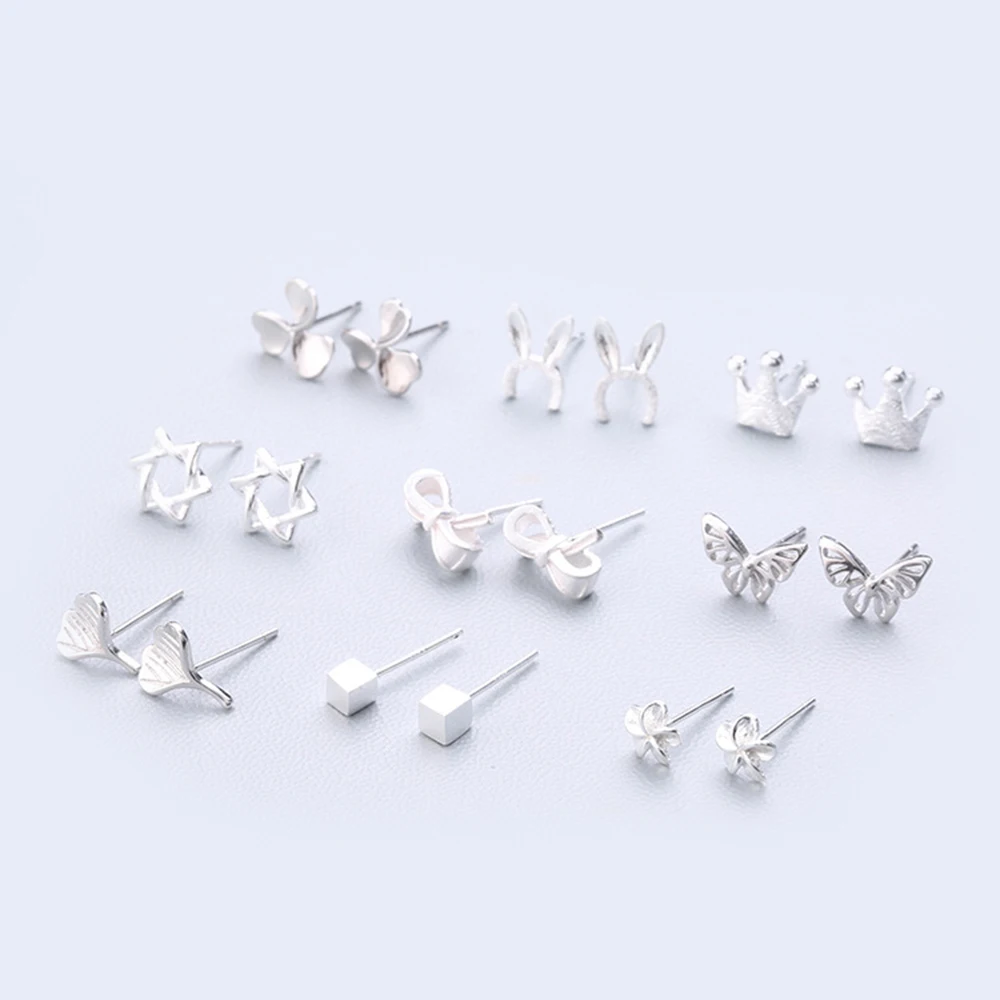

XIYANIKE Fashion Geometry Earring Hot Sale 925 Sterling Silver Cute Stud Earring Ear Needle Simple Personality For Women 127-144