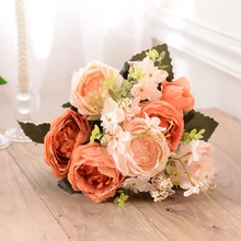 Шелковая ткань цветы пиона моделирования полноценно гостиной пол декоративный цветок к букет Шелковый Цветок Таблица