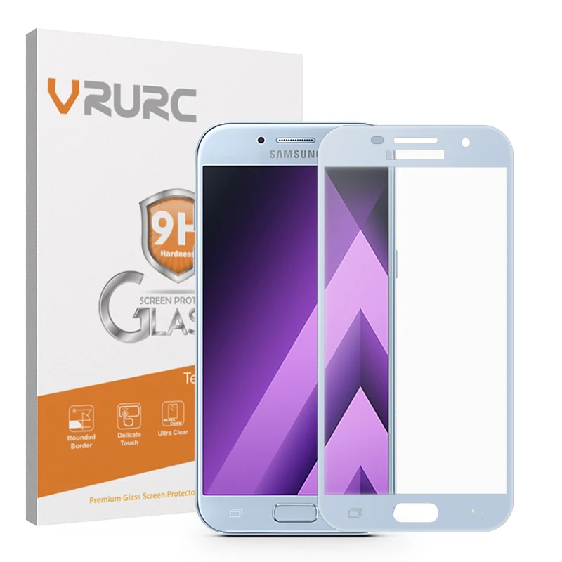 VRURC Tempered glass for Samsung Galaxy A3 A5 2017 A320F A320 SM-A520F A520 Screen protector 2.5D Full cover 9H Protective Film | Мобильные