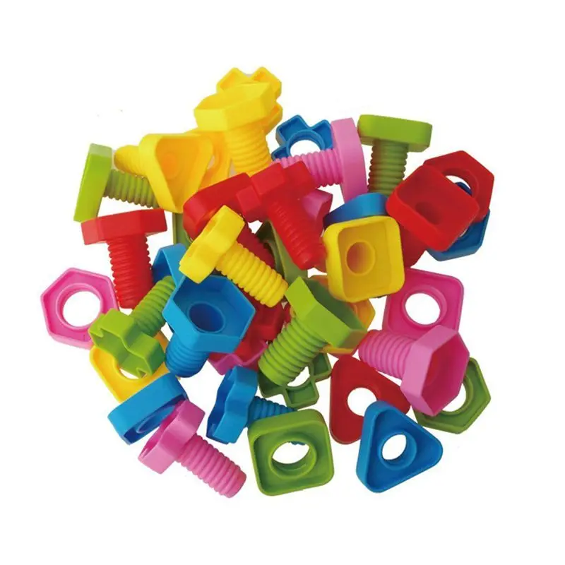 

Nuts And Bolts Matching Toy Screw Nut Building Table Surface Plastic Spelling Insert Educational Toys Children Rainbow Matchin