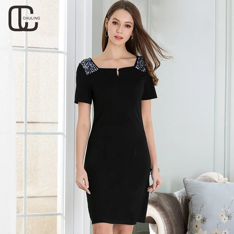 Summer Women Elegant Handmade Bead Diamond Dresses Ladies Evening Party