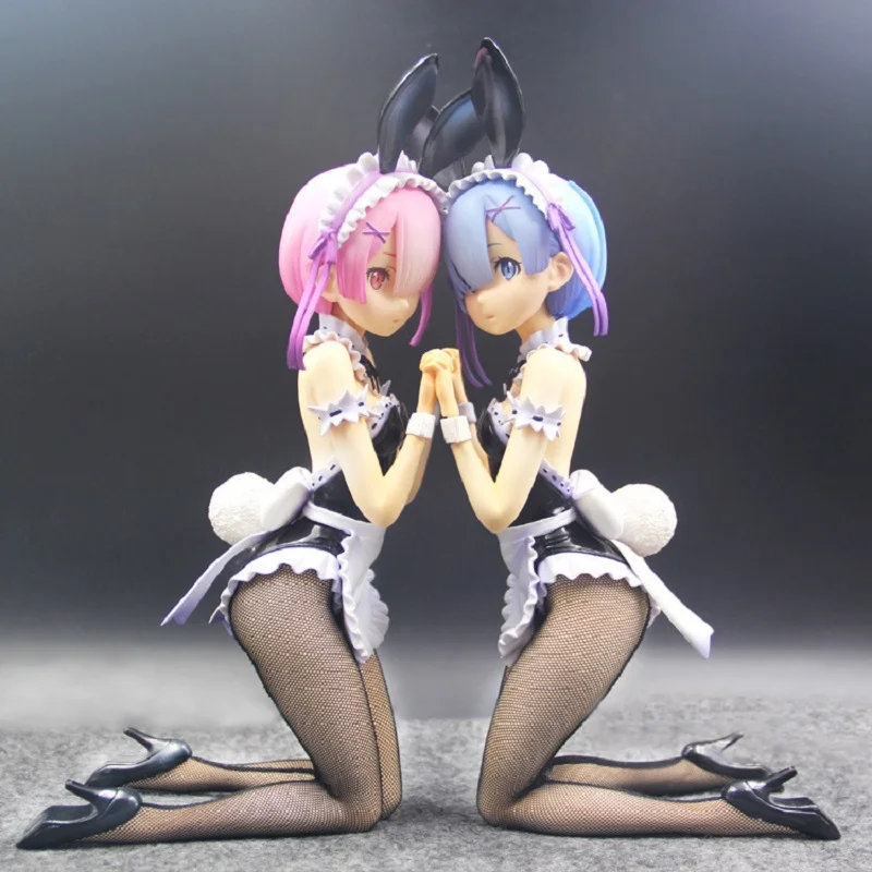 

Life In A Different World From Zero Rem Ram Action Figure Anime Bunny Girl Rem Ram Model Decoration Figurine Toys Gift
