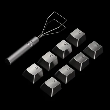 

QWER ASDF Backlight Full Metal Keycaps Cross Switch For Mechanical Keyboard Stainless Steel Backlit Game Keycaps With Key Puller