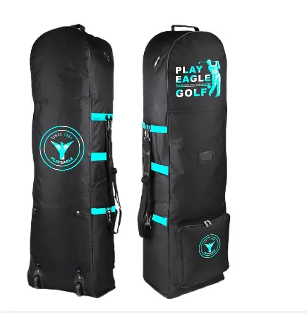 PLAYEAGLE Golf Aviation Bag with Wheels Foldable Double Zipper Lightweight Trolley Cover with