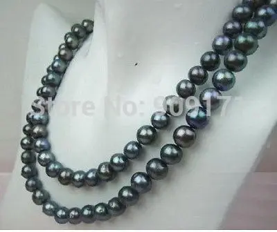 

Free Shipping>>AA+ 8-9MM TAHITIAN BLACK PEARL NECKLACE 32 Inch