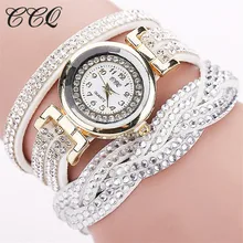 CCQ font b Luxury b font font b Brand b font Fashion Rhinestone Bracelet Wristwatch Women