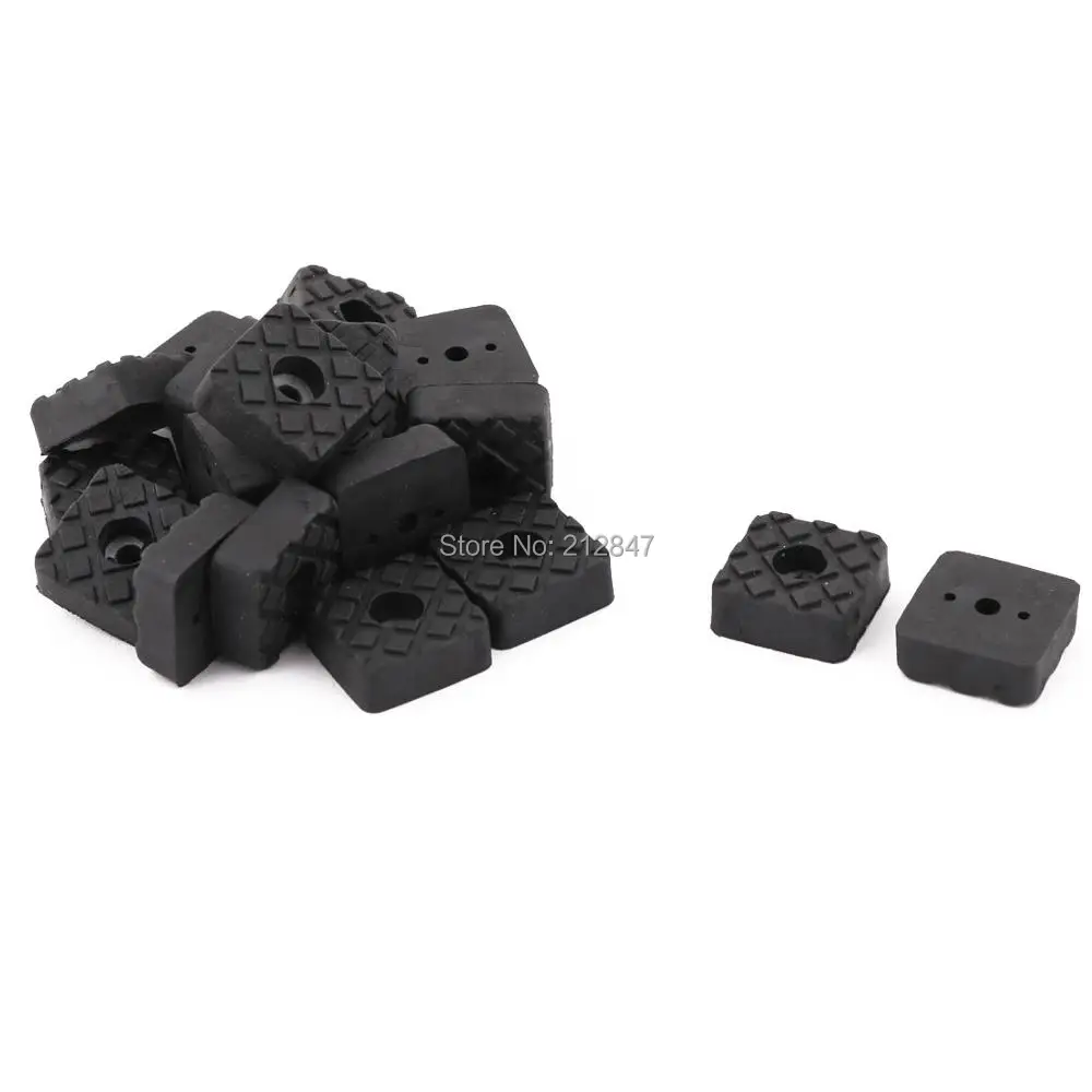 

Home Furniture Rubber Square Shape Table Chair Feet Cover Cap Pad Black 20 Pcs