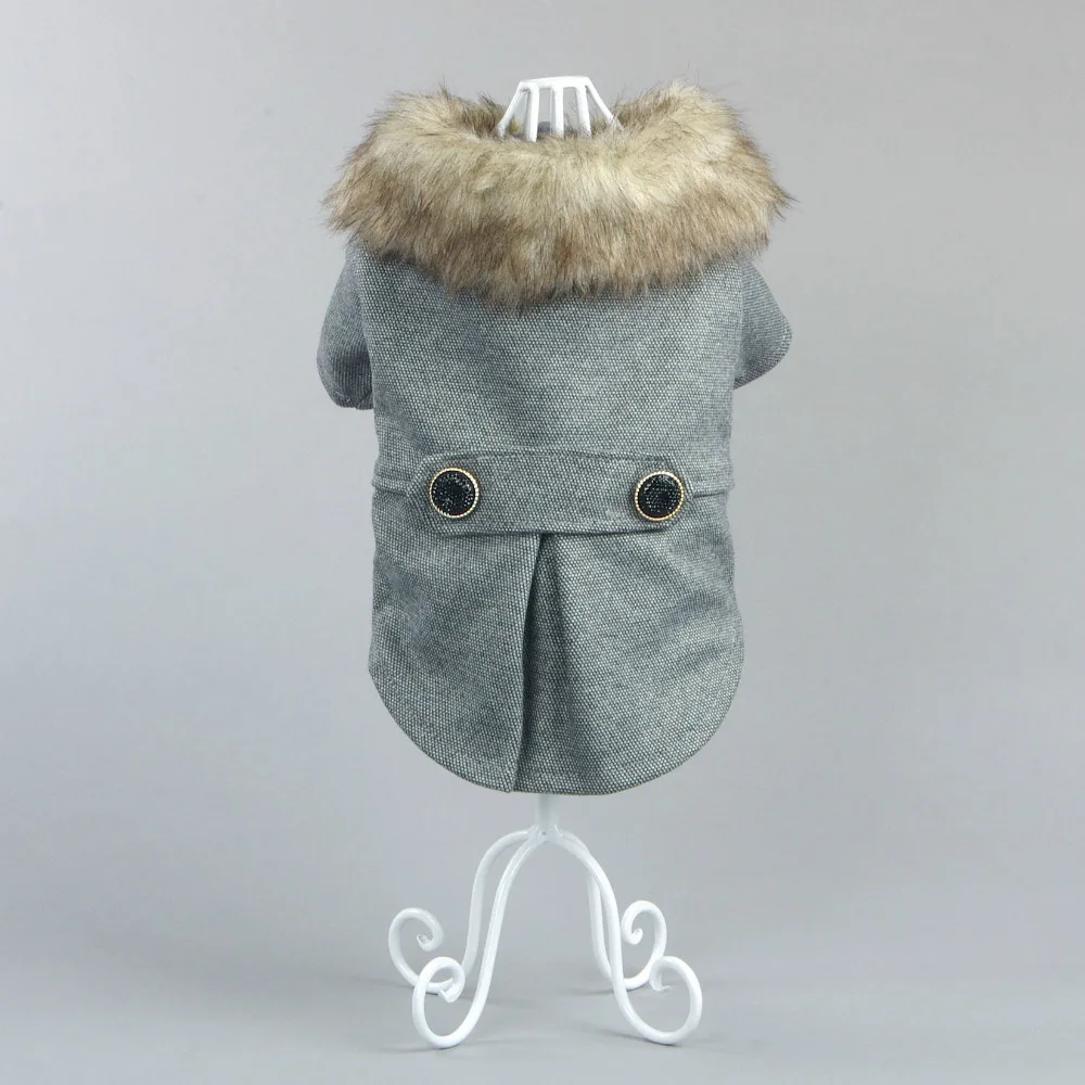 New design luxury Pet dog clothes big fur coat pet Autumn winter dog clothing XS-3XL pet winter Woolen coat pet products