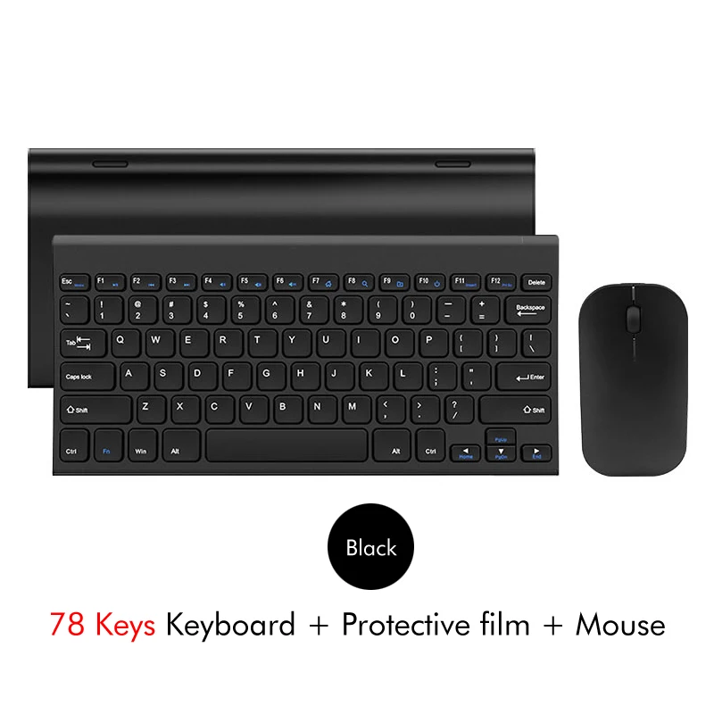 B.O.W Slim Matte Metal feel 2.4Ghz Wireless keyboard(110 / 99keys), Compact Rechargeable Thin keyboard for Desktop Pc,Laptop - Цвет: Black Combo 78Keys