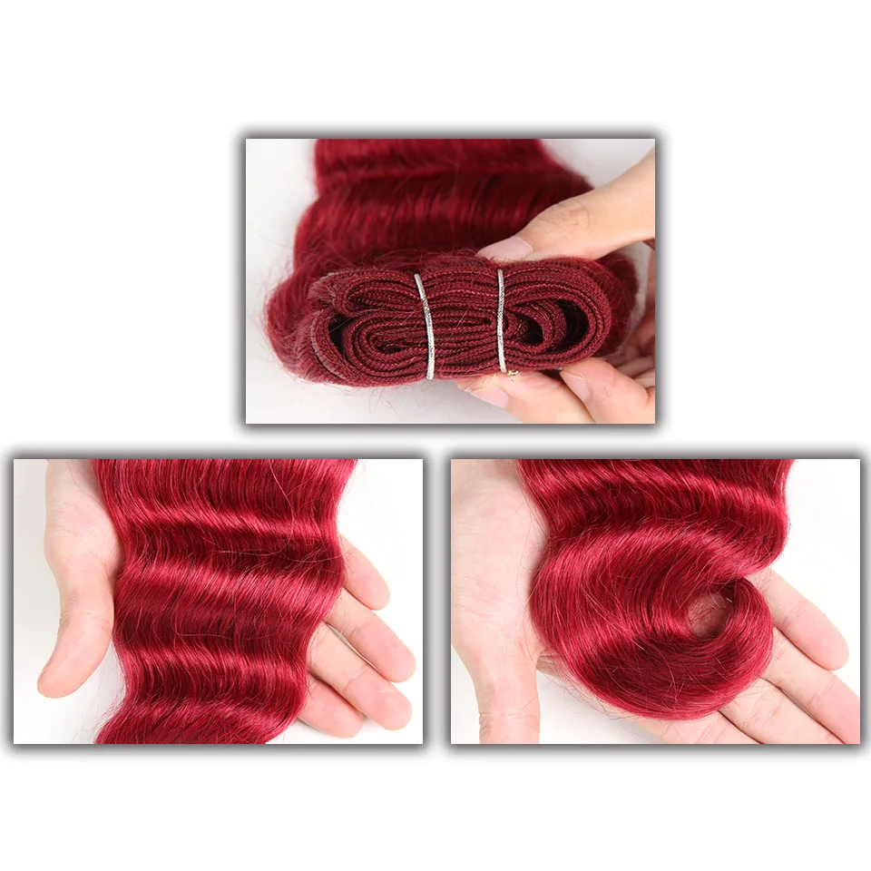 Гладкие натуральные накладные волосы, 1 шт., только бразильские волнистые человеческие волосы, плетение пучков, предложение# бордовый#27#6 remy, наращивание волос