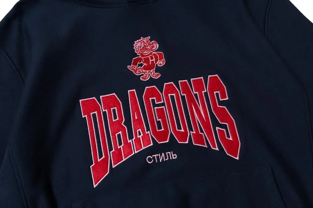 19SS New York Heron Preston Sweatshirts 1:1dargons cotton Embroidery High Street Hip Hop Justin bieber Heron Preston Hoodies