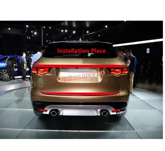 

Steel Rear Door Upper + Bottom Door Trunk Gate Lid Strips Cover Trim 2pcs For Jaguar F-Pace X761 2016 2017