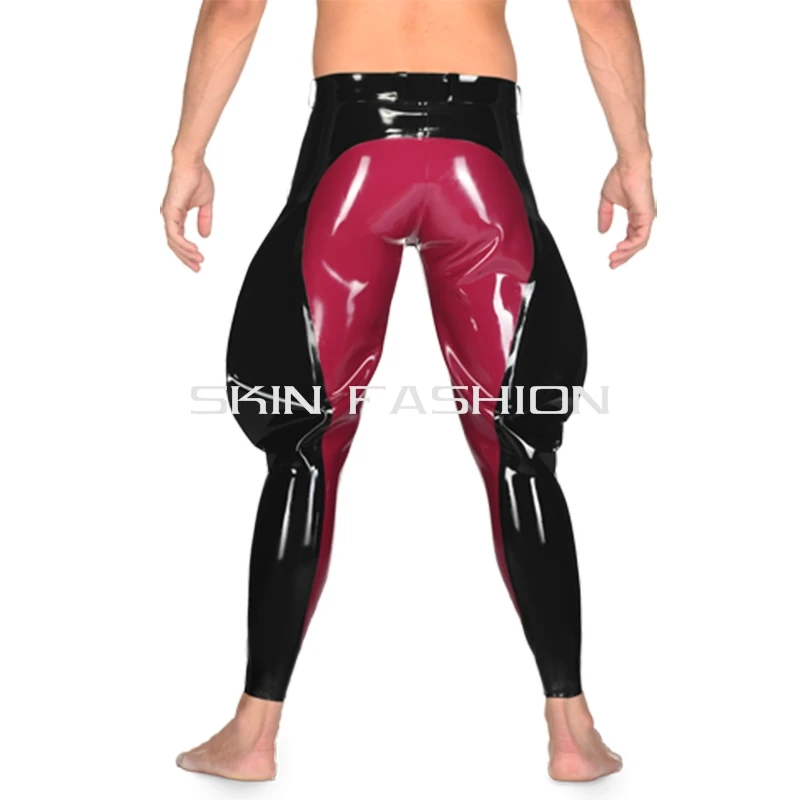 

Free shipping !! Men new style long pants latex trousers