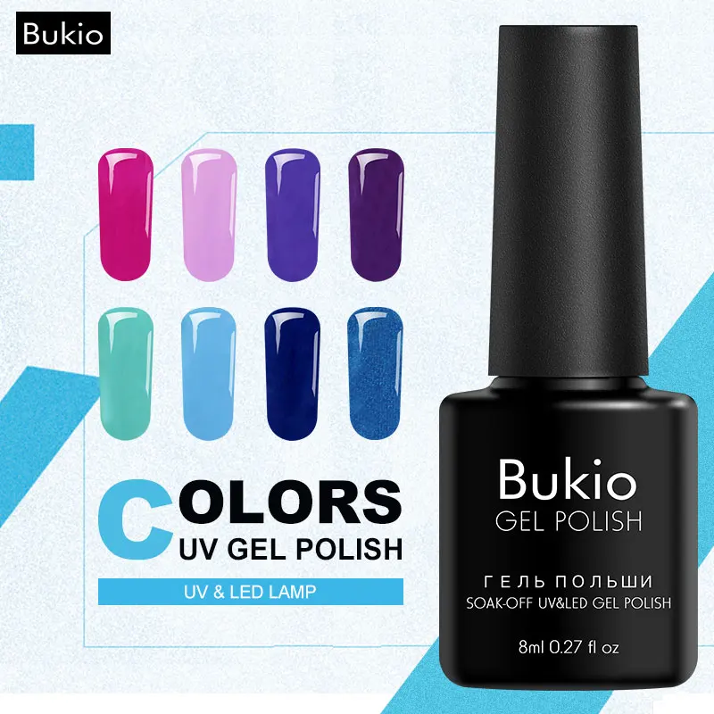 Обычный УФ гель лак для ногтей Bukio 2018 8 мл светодиодный удачных цветов Гель-лак