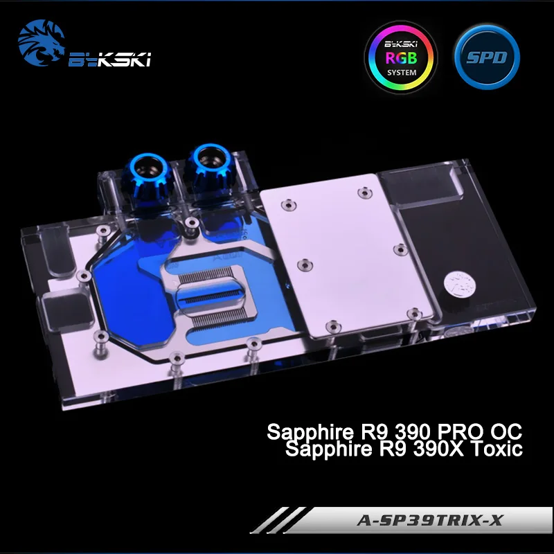 

Bykski A-SP39Trix-X, Full Cover Graphics Card Water Cooling Block RGB/RBW for Sapphire R9 390 PRO OC /Sapphire R9 390X Toxic