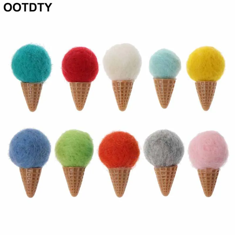 

Handmade Mini Felt Ice Cream Props Tiny Baby Girls Boys Photo Shoot Newborn Photography Props Accessories