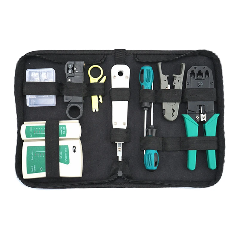

KALAIDUN 11 IN 1 Network Repair Tool Kit Tester Wire Cutter Screwdriver Pliers Crimping combination Household hand tools set