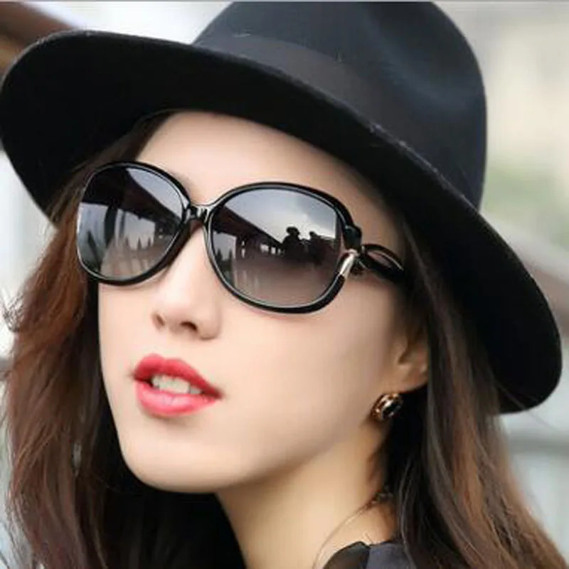 

New Polarized Sunglasses Women Glasses Big Face Oversized Sunglasses for Women Large Frame Brand Designer Baroque Fashion 2229