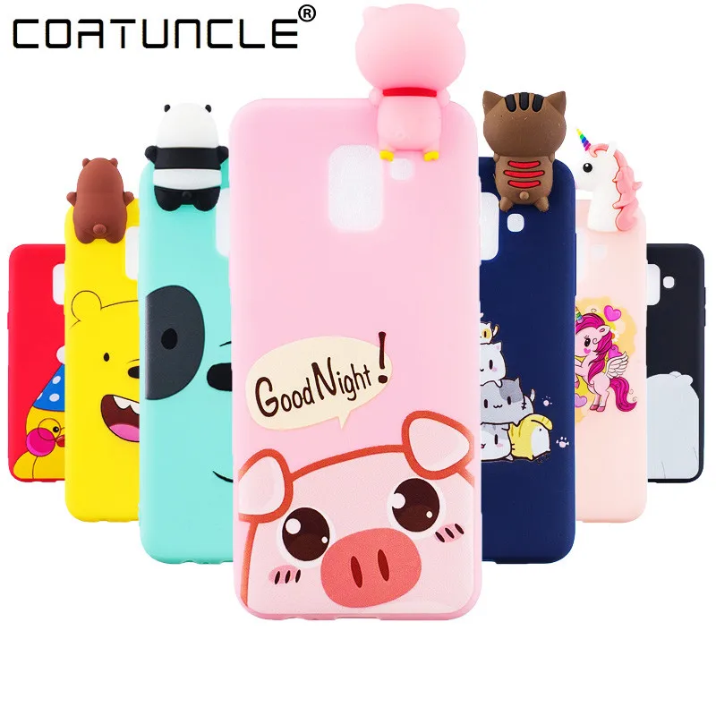 

J6 2018 Case on sFor Coque Samsung Galaxy J4 2018 Case For Samsung J6 2018 Cover 3D Soft Silicone TPU Cute Cartoon Phone Cases