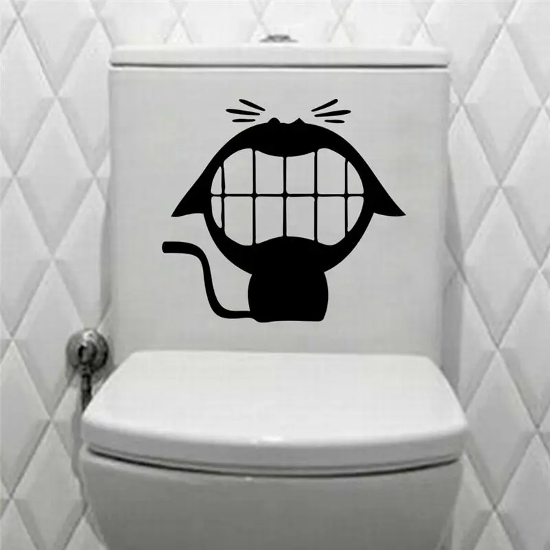 Big mouth toilet stickers Wall decorations 342. diy vinyl adesivos de paredes home decal mual art waterproof posters paper 7.0