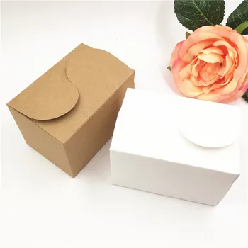 

30Pcs/lot Handmade Kraft Paper Cake 9x6x6cm Boxes For Cookie Candy Nuts Holiday Birthday Dessert Cardboard Paper Storage Boxes