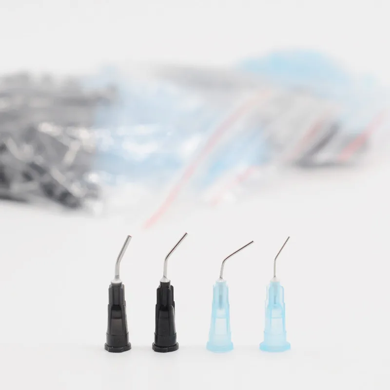 Dental 18/20/22/25G Acid Reagent Flush Elbow Bent Needle Tips Irrigation For Lab Equipment |