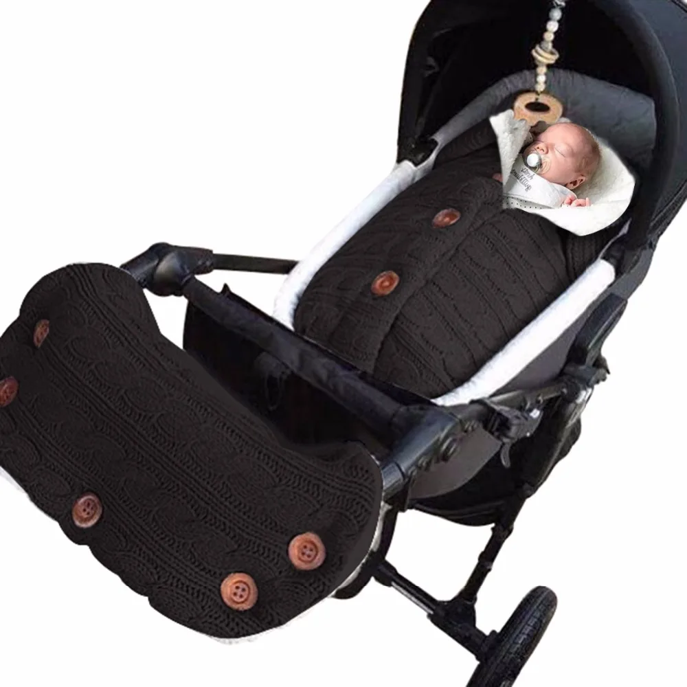 

Windproof Baby Sleeping Bag Winter Envelope Newborn Stroller Sleep with Footmuff Cotton Blanket With Hand Warmer Glove Cover